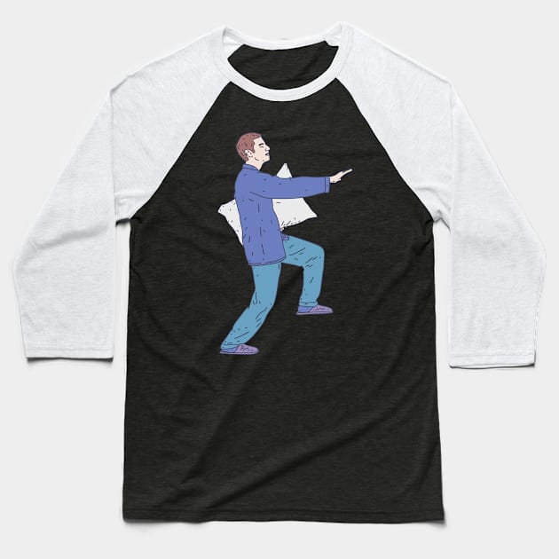 Sleepwalking - Pajama Walking Baseball T-Shirt by DeWinnes